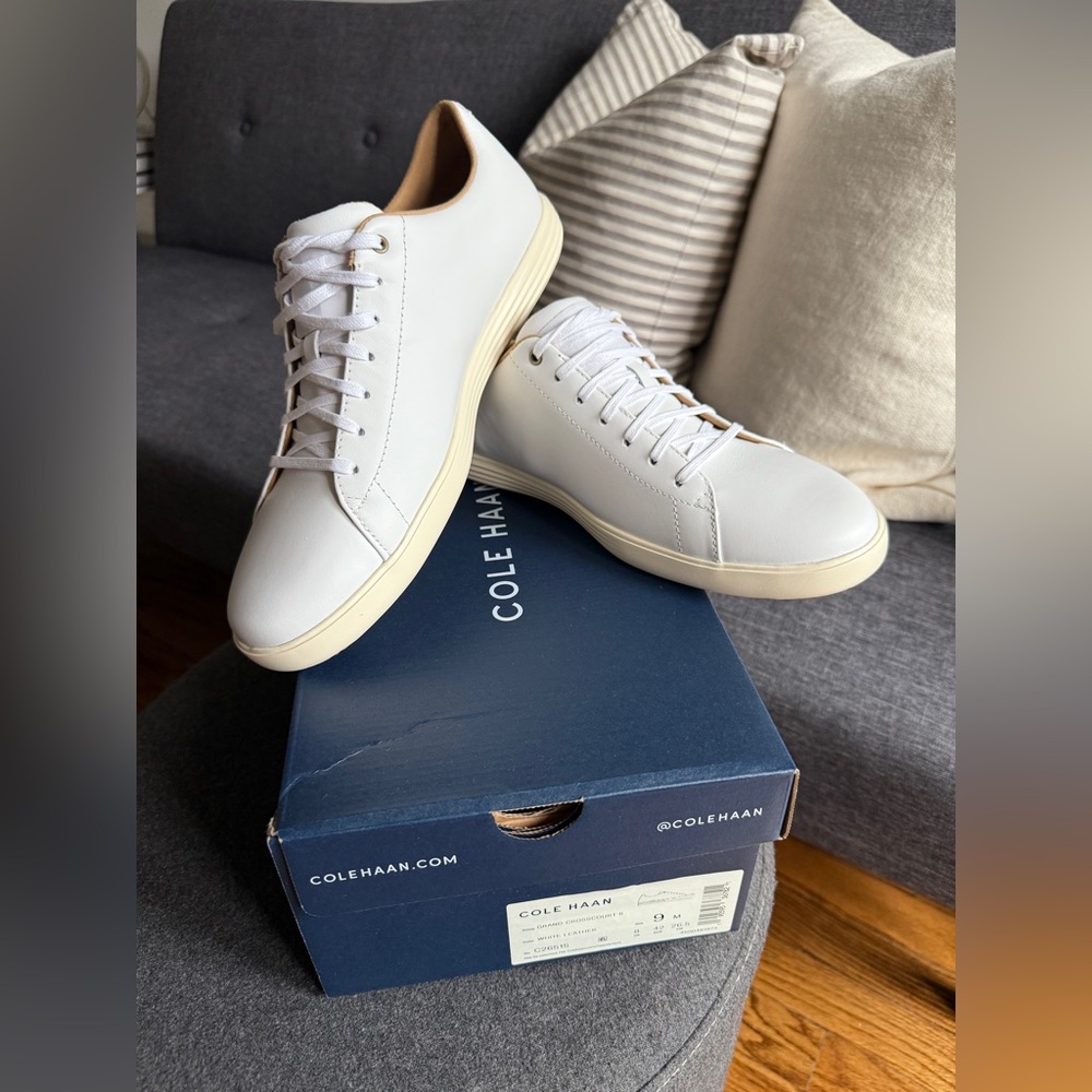 NIB Cole Haan Grand Crosscourt II Men's Size 9 White Sneakers C26515